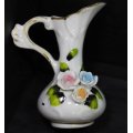 Miniature Jug with Flower Decoration Made In Taiwan