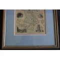 Framed Antique Map of Derbyshire by Thomas Moule 1842