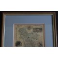 Framed Antique Map of Derbyshire by Thomas Moule 1842