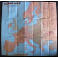 1982 Eurail Railways of Europe Folded Map