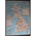 Vintage Folded Map of Britain and Northern Ireland for Tourists 1980