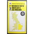 Vintage Folded Map Motorists` Map of South East & East Midlands, #2 First Edition 1977