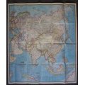 Vintage Large National Geographic Folded Map of Asia March 1971