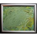 `swirls` an Original Oil Abstract Finger Painting By S Davies 1998