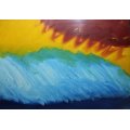 `summer wave` an Original Oil Abstract Finger Painting By S Davies 1997
