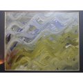 `jet streams` an Original Oil Abstract Finger Painting By S Davies 1999