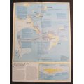 National Geographic Folded Map Where Did Colombus Discover America Nov 1986