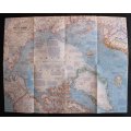 National Geographic Folded Map Arctic Ocean Oct 1971