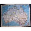Vintage National Geographic Folded Map Australia February 1979