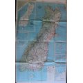 New Zealand Automobile Association Folded Map South Island 1984