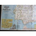 National Geographic Folded Map A Travelers Map of Spain and Portugal Oct 1984