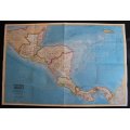 National Geographic Folded Map of Central America and Mexico May 1973
