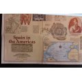 National Geographic Folded Map of Spain In The Americas Feb 1992