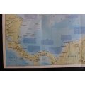 National Geographic Folded Map of the West Indies Nov 1987.