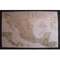 National Geographic Folded Map of Mexico and Central America June 2007