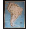 Vintage National Geographic Folded Map of South America Oct 1972
