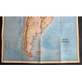 Vintage National Geographic Folded Map of South America Oct 1972