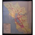 San Francisco Bay Area Transportation System Folded Map 1987