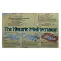 National Geographic Folded Map of The Historic Mediterranean 800BC to AD1500 Dec 1982