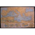 National Geographic Folded Map of The Historic Mediterranean 800BC to AD1500 Dec 1982