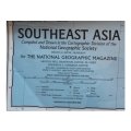 Vintage National Geographic Folded Map of South East Asia December 1968