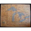 National Geographic Folded Map of The Great Lakes July 1987