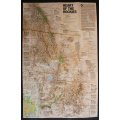 National Geographic Folded Map of The Heart Of The Rockies July 1995