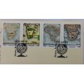 Bophutatswana Old Maps of Africa 25/40/50/60 Cents Stamps FDC Ptolemy Envelope 2.25 1991