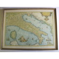 Map of Italiae Novissima Descriptio Iacobo Castaldo Pedemontano By Ortelius Reproduction