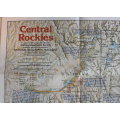 National Geographic Folded Map of the Central Rockies August 1984