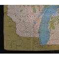 National Geographic Folded Map of the Great Lakes Region of America, August 1973.