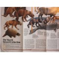 National Geographic Folded Map of The March Toward Extinction June 1989
