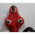 1 x Computer Dual Power Cable Dedicated Red Plug to 2 x Kettle IEC 15 Plug 1.8m