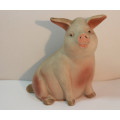 Happy, Smiling Ceramic Pig Ornament