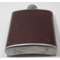 Vintage 6oz Stainless Steel Hip Flask with Leather Surround