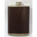 Vintage 180ml Stainless Steel Hip Flask with Leather Surround