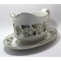 Royal Doulton `Vanity Fair` pattern Gravy Boat and Under Plate