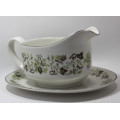 Royal Doulton `Vanity Fair` pattern Gravy Boat and Under Plate