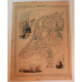 Antique Map of Holland by John Tallis 1851