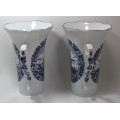 Pair of Delfts Blaauw Oude Molen Fabriek Vases with Handle