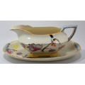 Vintage John Maddock and Sons Gravy Boat Hand Painted Gladys Scarlett.