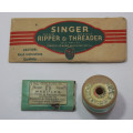 Vintage Singer Ripper & Threader Manual, J P Coats Cotton Reel & Horse Shoe Needles