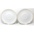 Pair of Hutschenreuther Galleria Saucers, White with Gold Edging