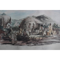 Thomas Baines Trader Mr Harris`s Cabin Near The White Kei Africana Museum Reproduction Print Framed