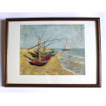 Vincent van Gogh Fishing Boats on the Beach at Saintes-Maries Reproduction Print Framed