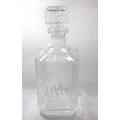 Classic Square Crystal Decanter Diamond Pattern with Nylon Stopper