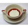 Vintage Susie Cooper Soup Bowl with Saucer Pattern 499