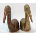 Pair Of Brass Plated Toucan Ornamental Figurines