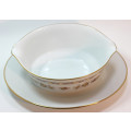 Noritake Selina Pattern 2252 Gravy Boat and Attached Underplate