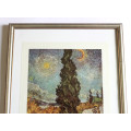 Vincent van Gogh `Road With Cypress And Star` Reproduction Print Framed